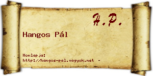 Hangos Pál névjegykártya